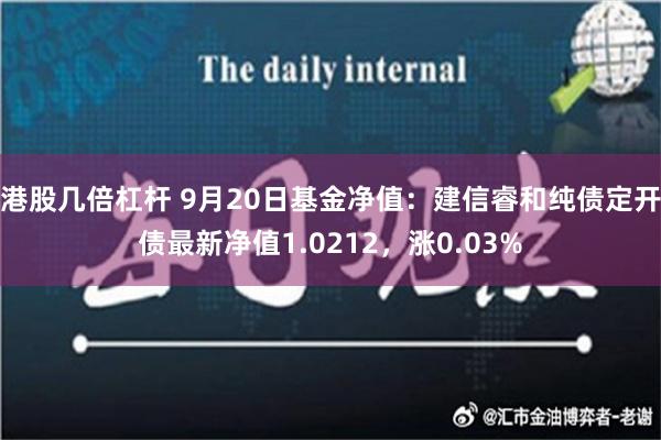 港股几倍杠杆 9月20日基金净值：建信睿和纯债定开债最新净值1.0212，涨0.03%