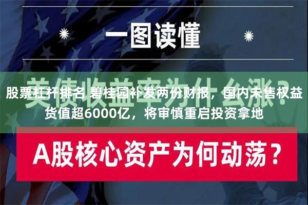 股票杠杆排名 碧桂园补发两份财报，国内未售权益货值超6000亿，将审慎重启投资拿地